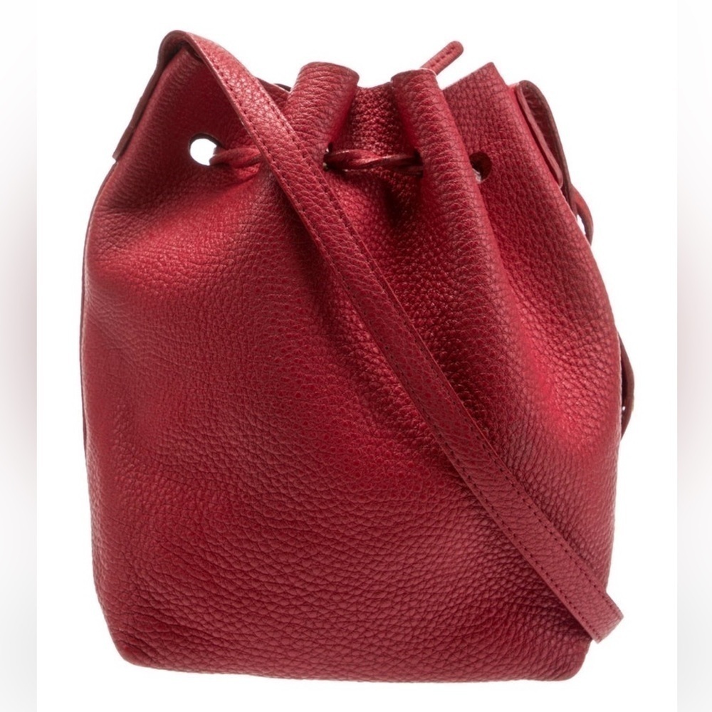 Mansur Gavriel Red Mini Bucket Bag - Picture 3 of 9
